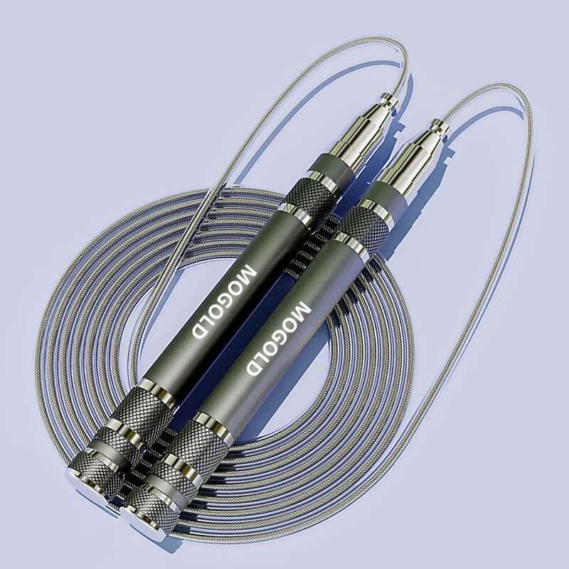 MOGOLD double bearing skipping rope student universal racing competition professional weight loss fitness sports men and women weight-bearing high school entrance examination wire rope T07 black