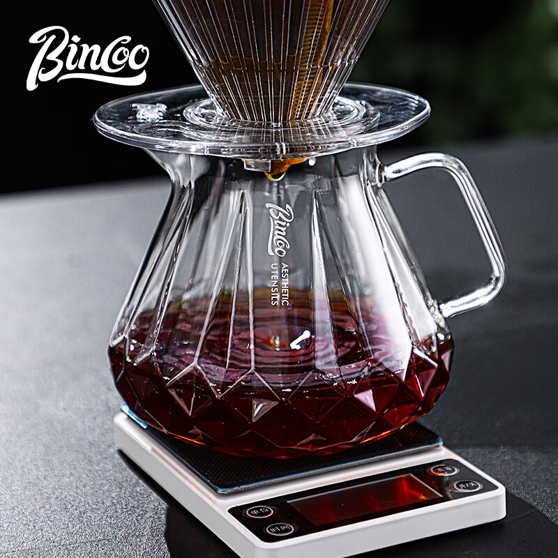 Bincoo glass hand brewed coffee pot cooled iced American tasting cup cold brew pot hand brewed sharing pot