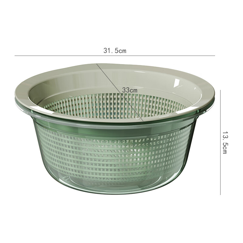 Tuojin Japan imported quality kitchen double-layer sink drain basket new fruit washing plastic sink rice basin household Wan Qing Green - durable 31.5CM*29.5CM