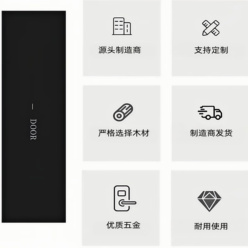 Bedroom door interior door unpainted wooden door light luxury simple high quality wooden door factory direct sale