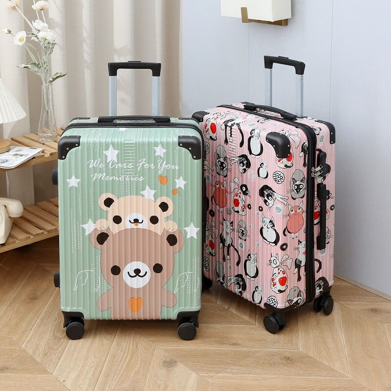 LZJV painted fun graffiti 20-inch suitcase wear-resistant zipper box student large-capacity suitcase silent password box gray iron tower upgraded painting + explosion-proof and wear-resistant 28-inch aluminum alloy anti-collision corner-long-term use