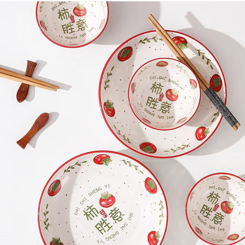 Jin Riman dish set Chinese style gift box ceramic rice bowl home dish set wedding housewarming gift 10 pieces Shishi Shengyi four bowls four chopsticks two plates gift box