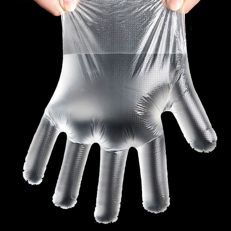 Jiamo disposable gloves food grade 200 pieces PE thickened transparent plastic kitchen dishwashing catering traveling camping