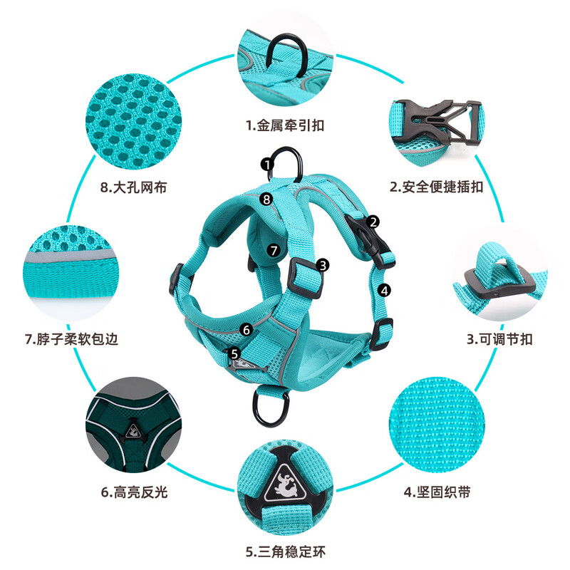 Tianmiaomiao Cat Traction Rope Vest Type Harness Reflective and Breathable When Walking Cats Rope British Short Ragdoll Pet Traction Rope Gray Pet Harness + 1.5 Meter Traction Rope M chest 34-40cm (recommended around 8.5-14 catties) to prevent breaking away and getting lost