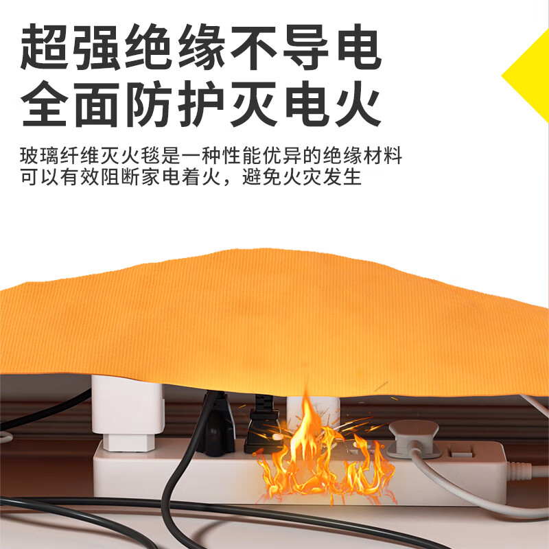 GANGQI silicone fire extinguishing blanket fire household commercial kitchen 1.5m*1.5m fire escape flame retardant fireproof