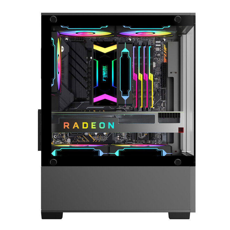 Nine-tailed fox sea view room column-free MINI computer case desktop double-sided glass side see-through/support MATX motherboard/120 water cooling T09 column-free MINI sea view room black empty box