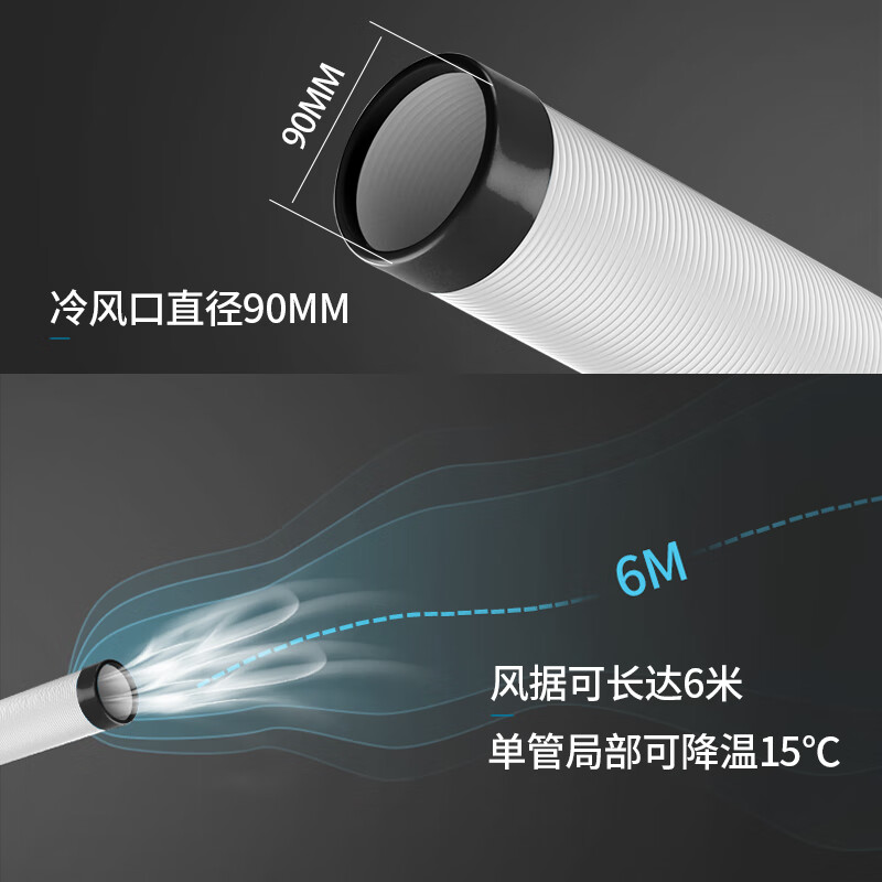 Baogong Electric (BGE) Industrial Mobile Air Conditioning Compressor Refrigerator Commercial Movable Cooling Fan High Temperature Post Machine Room Kitchen Factory Large Space Large Air Volume Integrated Air Cooler 1 HP 2500W Double Pipe Mechanical Model