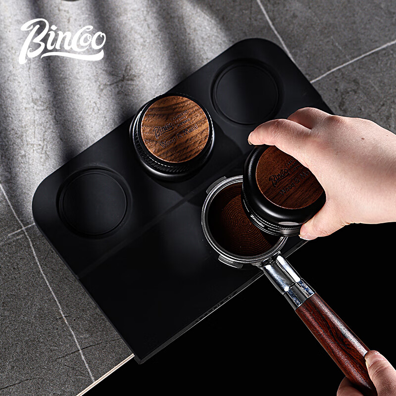 Bincoo corner coffee pressing pad silicone pressing hammer powder dispenser storage bar mat multi-functional anti-slip mat