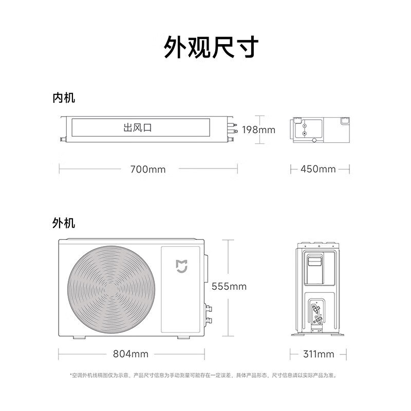 Xiaomi (MI) 1.5 hp central air conditioner Pro Mijia super first-class energy efficiency one-to-one full DC frequency conversion duct machine all-inclusive price 36FW-OC10/N1B1 1.5 hp super first-class energy efficiency central air conditioner Pro