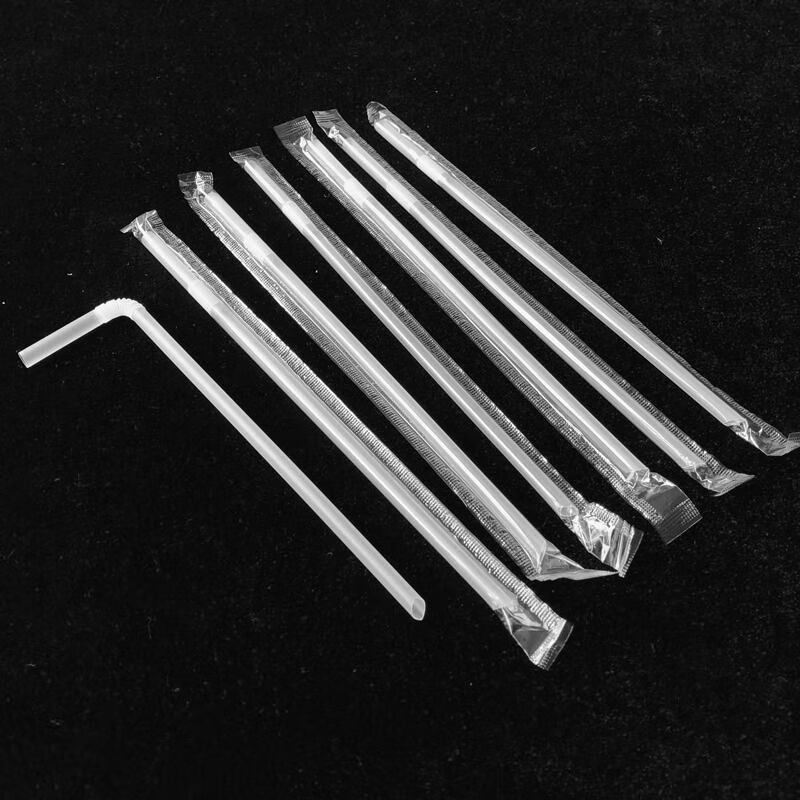 Meikejie disposable straws are individually packaged for drinking porridge and juice, tubes are individually packaged for porridge and water, thick elbow straws, transparent and individually packaged 50 pieces