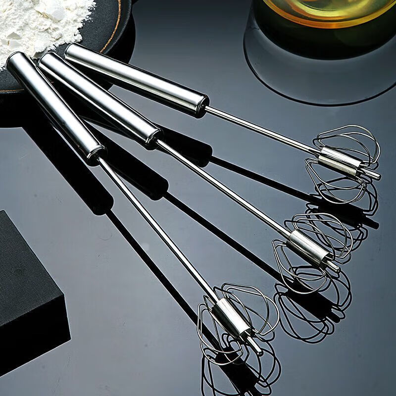 JIMANG semi-automatic 304 egg beater push-type design is suitable for household small manual mixing and practical use for whipping cream. Medium semi-automatic egg beater