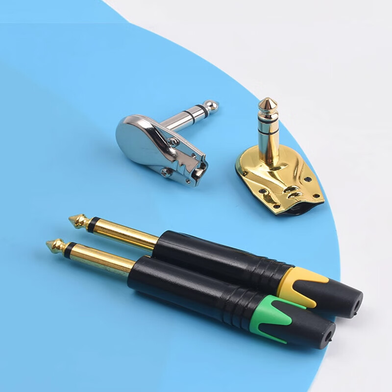 Zejie 6.35MM large three-core/two-core microphone 6.5 audio connector microphone plug mono/stereo welding 6.5 male three-core gold-plated to 3.5 female hole