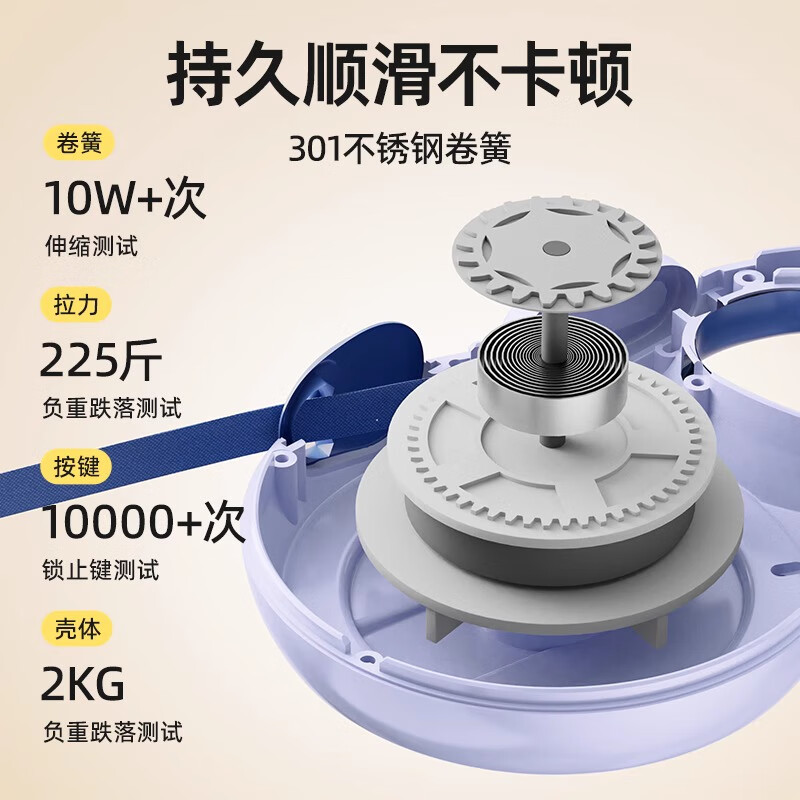 QiOh Dog Leash Automatic Retractable Anti-breakaway Dog Leash Small and Medium-sized Dog Leash Shiba Inu Corgi Pet Supplies Ordinary Style - White 3M Single Leash (Auto-retractable, One-button Braking)