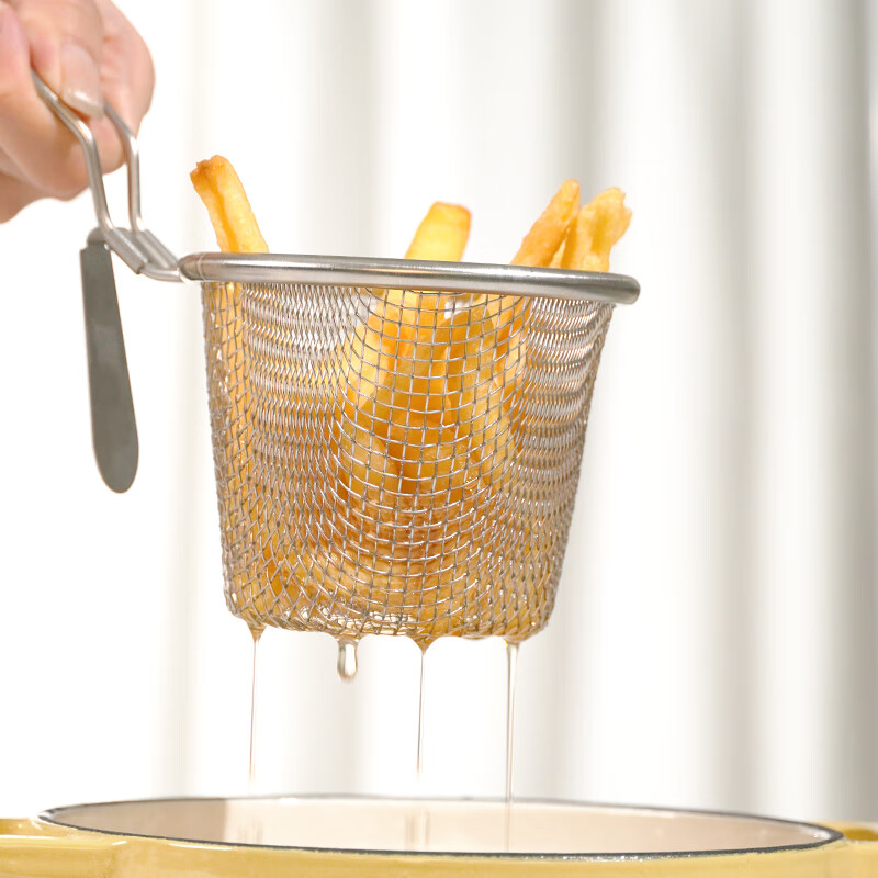 Anbuy 304 stainless steel hot pot colander kitchen household hanging side noodles spoon colander filter basket colander S1285