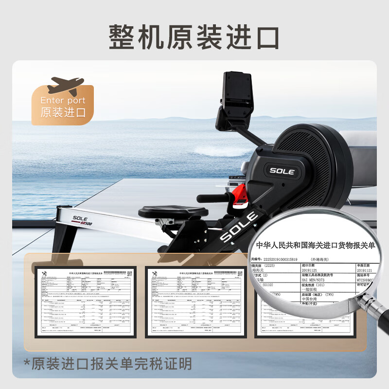 SOLE American brand imported wind-magnetic dual-resistance smart home rowing machine fitness equipment SR500