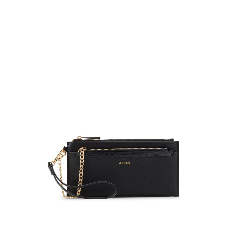 ALDO Women's Catharina Wallet Three Card Slots Envelope Style Synthetic Material Other Black Wallet