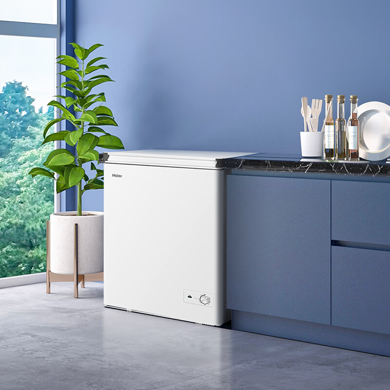 Haier 100/142/200 Upgraded Level 1 Energy Efficiency Low Frost Home Freezer Refrigerator Freezer Small Freezer Home Commercial Breast Milk Rental Small Refrigerator Freezer Trade-In 80% Frost Reduction BC/BD-142GHW9D 142L