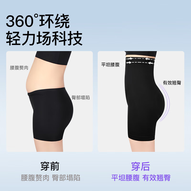 Curveism Tummy Control Pants High Waist Triangle Hip Lifting Pants Waist Shaping Safety Pants Women Black M Size