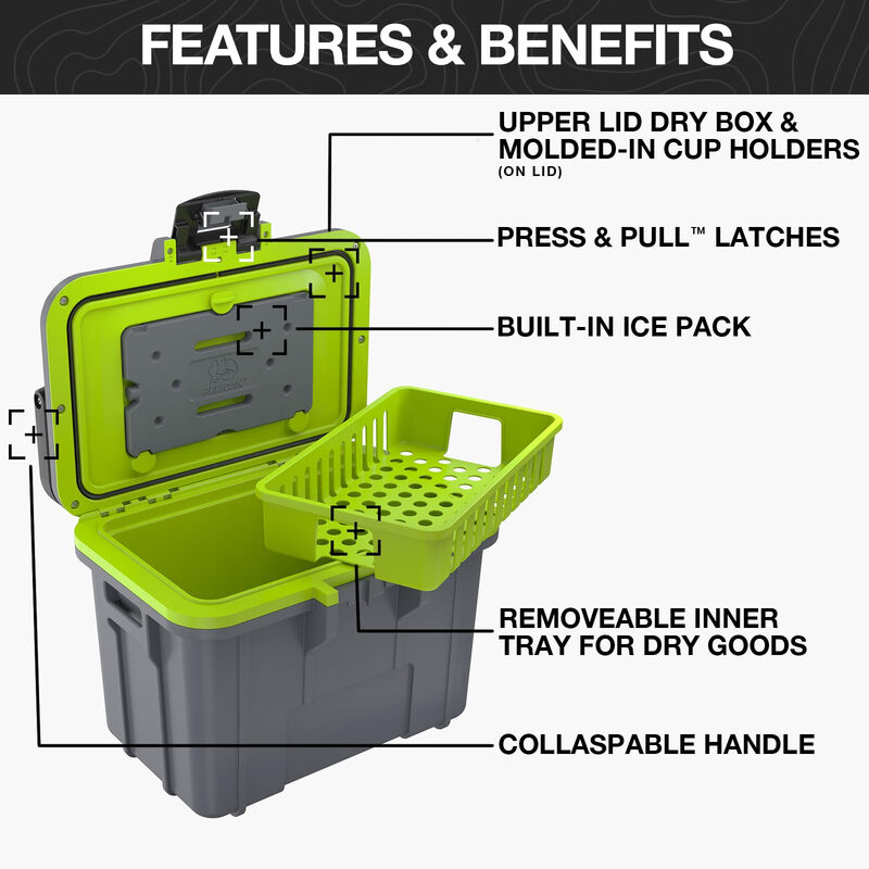 Pelican 7.5L Portable Cooler for Outdoor Picnic and Camping, 6-8 Cans for Cooling, Dry and Wet Separation