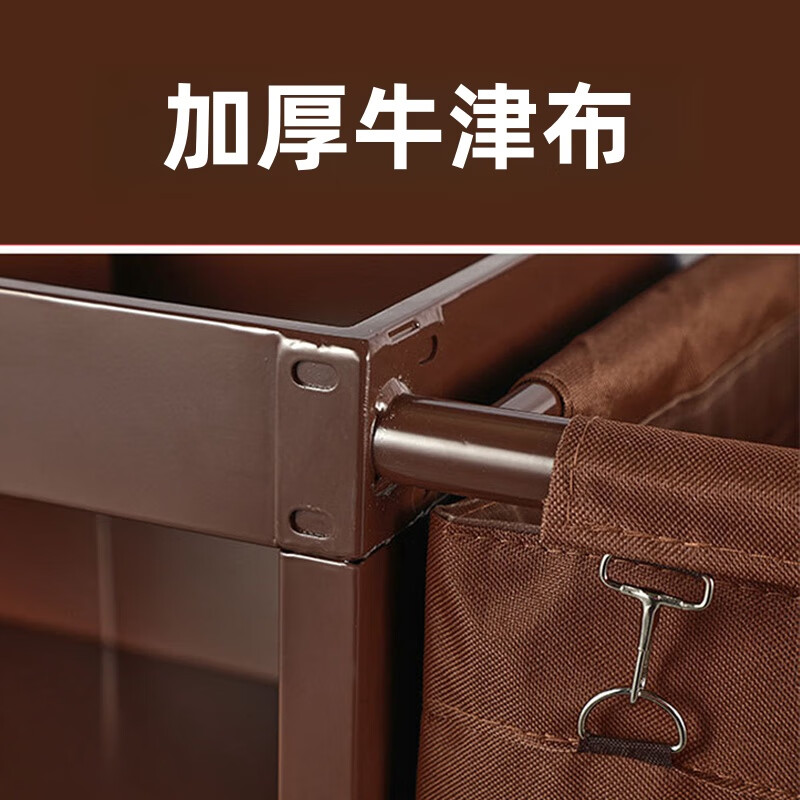 Hyasen TK-9526 D model linen cart cleaning cart double length multi-functional bag 5 inch silent wheel brown 1