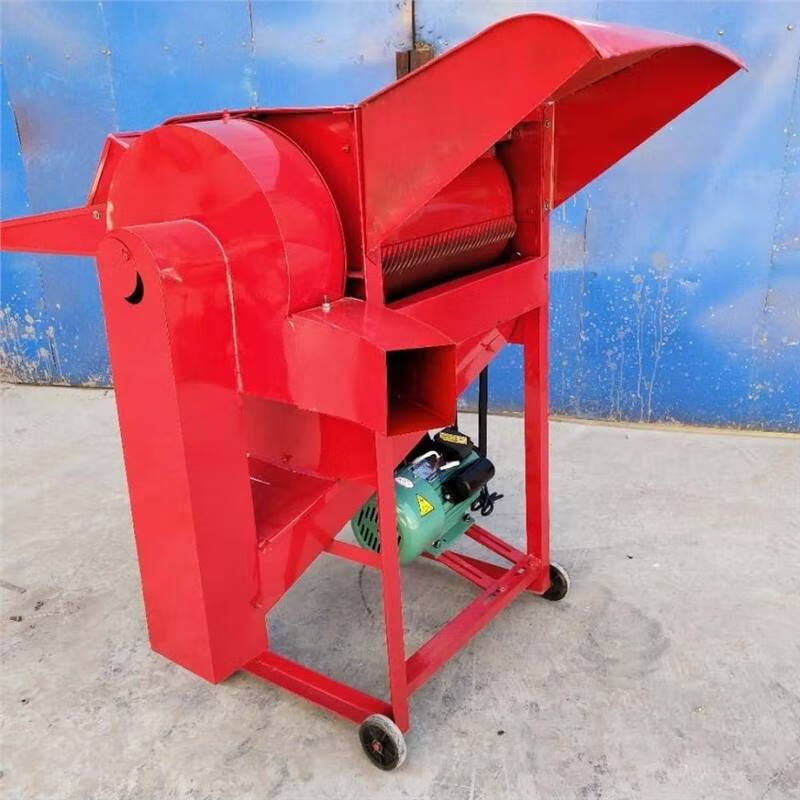 CLCEY electric small soybean thresher household rapeseed sorghum thresher three-separation belt exhaust rice threshing machine 500 type without motor