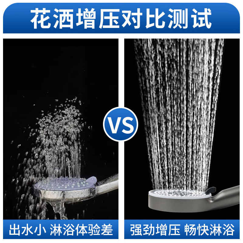 Xiaobeidi supercharged shower head bathroom toilet water heater bath shower bath heater hotel home flower shower spray paint black upgraded five-speed shower