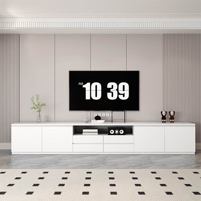Aimuge includes installation solid wood TV cabinet floor-standing coffee table combination living room 2025 new storage cabinet TV cabinet 160*40*60cm double door four drawer TV cabinet