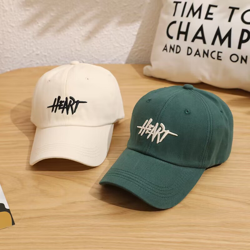 Korean version of baseball cap for men and women, 2025 spring and summer new model, large head circumference, small wide brim peaked cap, English standard baseball cap, coffee, one size fits all