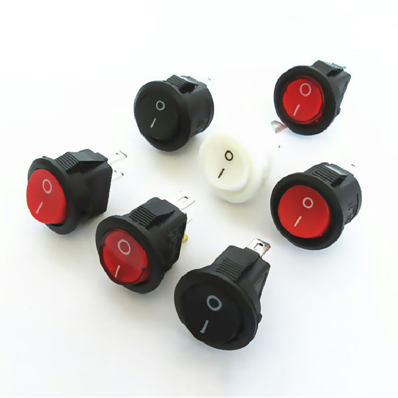 Tianshili KCD11 small round boat switch 16.5mm small power switch rocker switch opening 15mm small round black 2 feet (pack of 10)