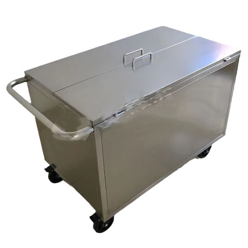 Stainless steel trolley garbage transfer cart waste recycling turnover box hospital clinic sterile mobile waste 800*450*800 (201) style one (excluding inner barrel)