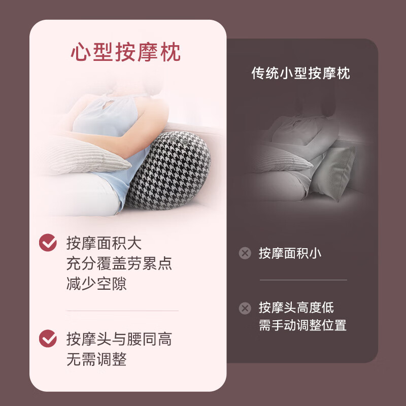 OSIM Waist Massager Love Massage Pillow Back Waist Cervical Massager Neck Shoulder Home Massage Lumbar Pillow OS-2213 New Year's Day Gift New Year's Gift Practical Love Model