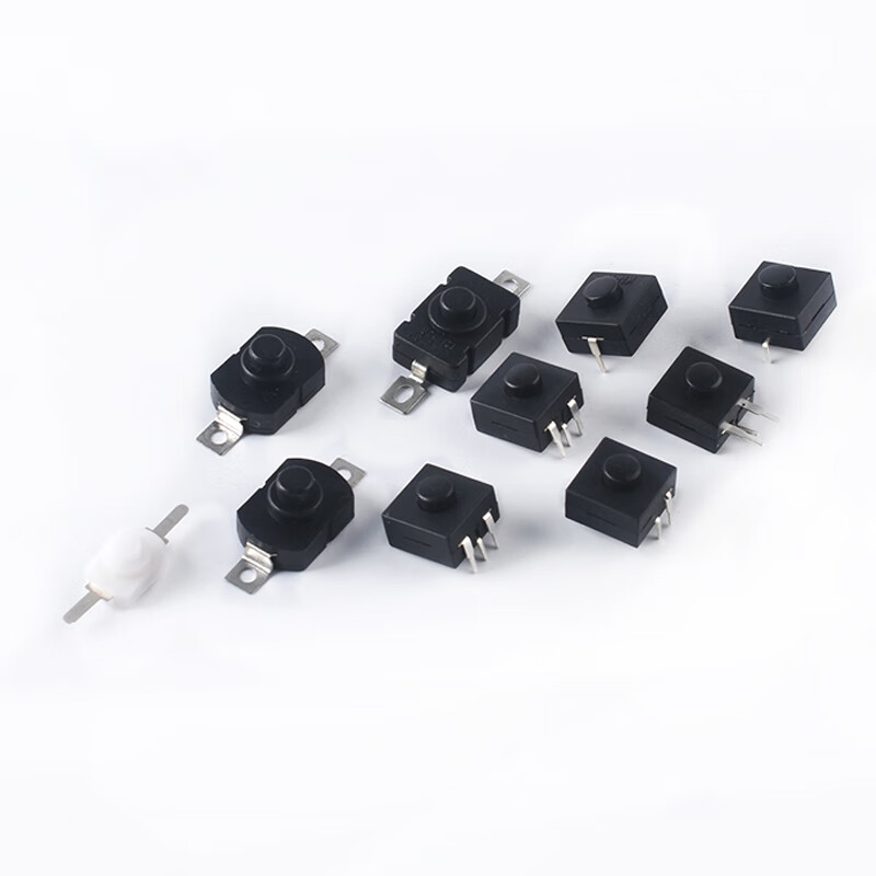 SMD/Plug-in type strong light flashlight switch self-locking button power switch ultra-thin switch accessories 214A flashlight four-pin switch (5 pieces)