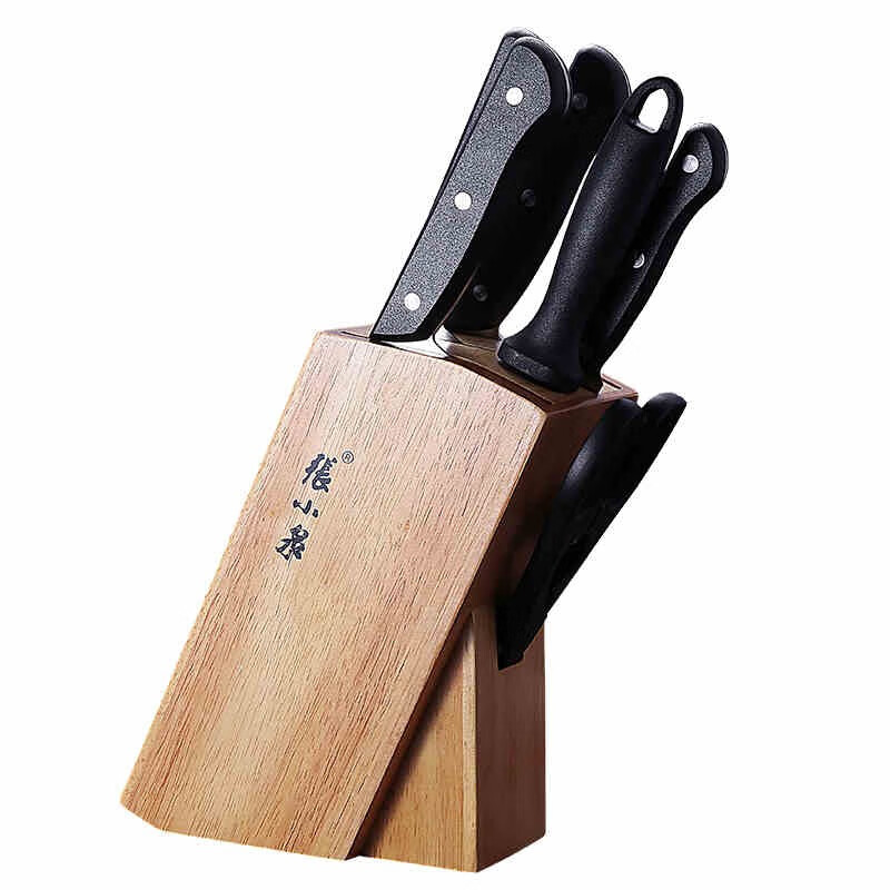 Zhang Xiaoquan Kitchen Knife Home Kitchen Stainless Steel Knife Set Solid Wood Knife Rest Full Set Vegetable Knife Bone Chopping Knife Sharpening Stick Shipped from Xinjiang 7-piece Knife Set