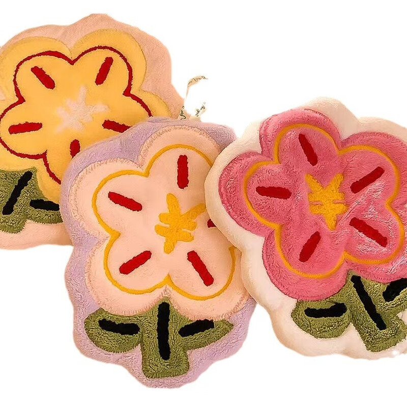 Fun Oxen Sen (2 packs) Rich Flower Handkerchiefs for Kitchen and Bathroom Cute Flower Towels Thickened, Soft and Water-Absorbent Randomly 2 Packs (20*25cm)