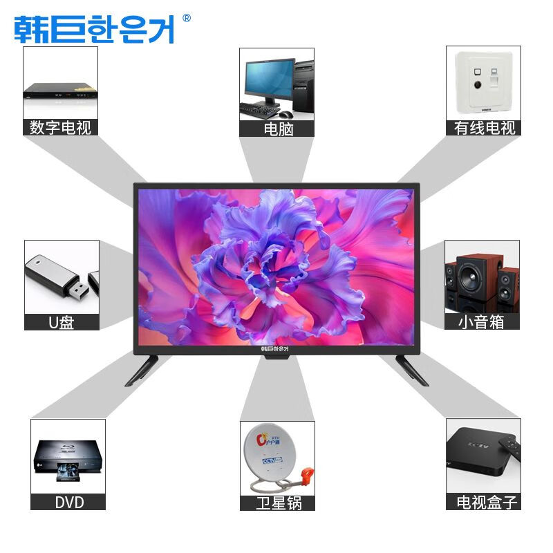 RV TV 12V DC smart network Android car display flat panel LCD small TV 12V 24-inch smart voice version can be connected to the Internet