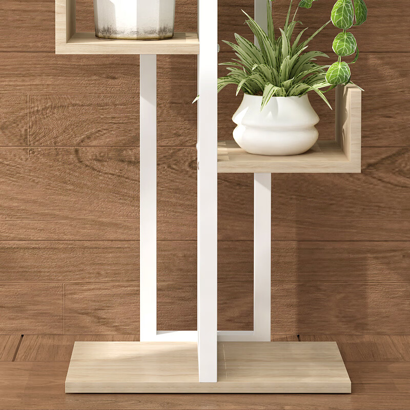 Shuali bookshelf tree-shaped multi-layer storage flower pot rack balcony flower rack six-layer primary color SL17102Z
