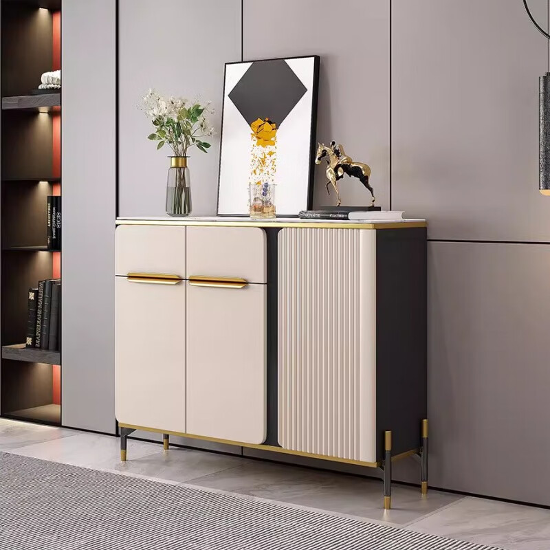 Memory Travel Light luxury slate countertop sideboard wine cabinet multi-functional living room storage tea home kitchen wall cupboard