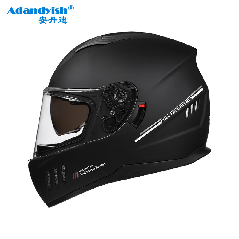 Adandyish's new national standard Class A 3C adult full-face helmet motorcycle helmet four-season dual-mirror motorcycle helmet for all seasons 168 black