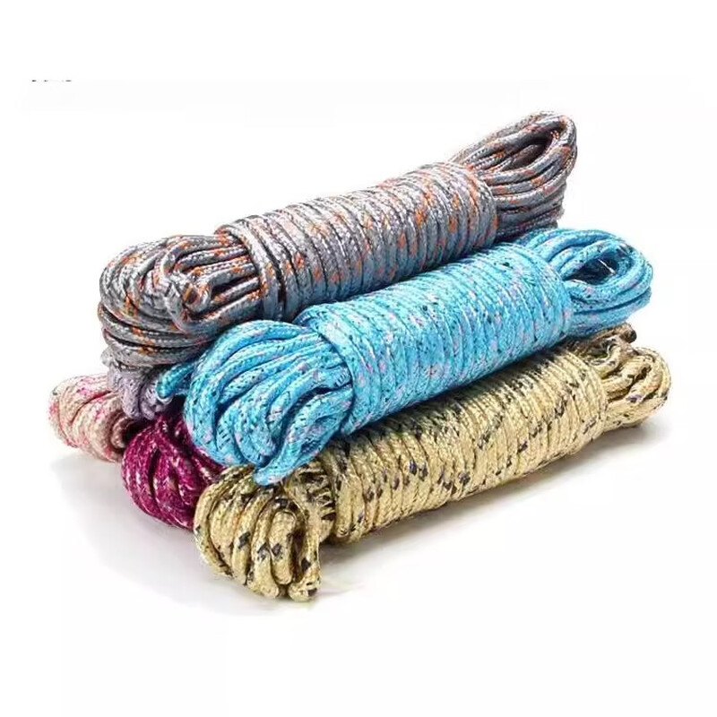 Nylon rope outdoor travel clothesline non-slip and windproof thickened quilt rope nylon rope * 3 pieces