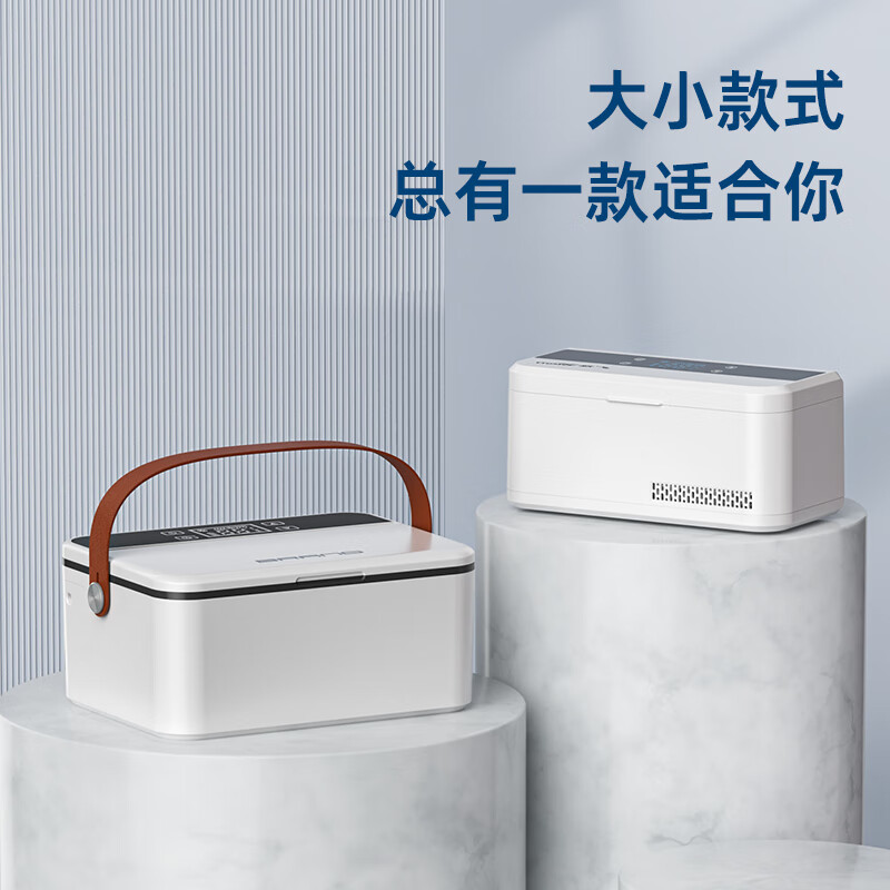 Frestec Insulin Refrigerator Box Portable Mini Car Refrigerator USB Rechargeable Refrigerator Single-layer Insulin Refrigerator Box Set 0.5L