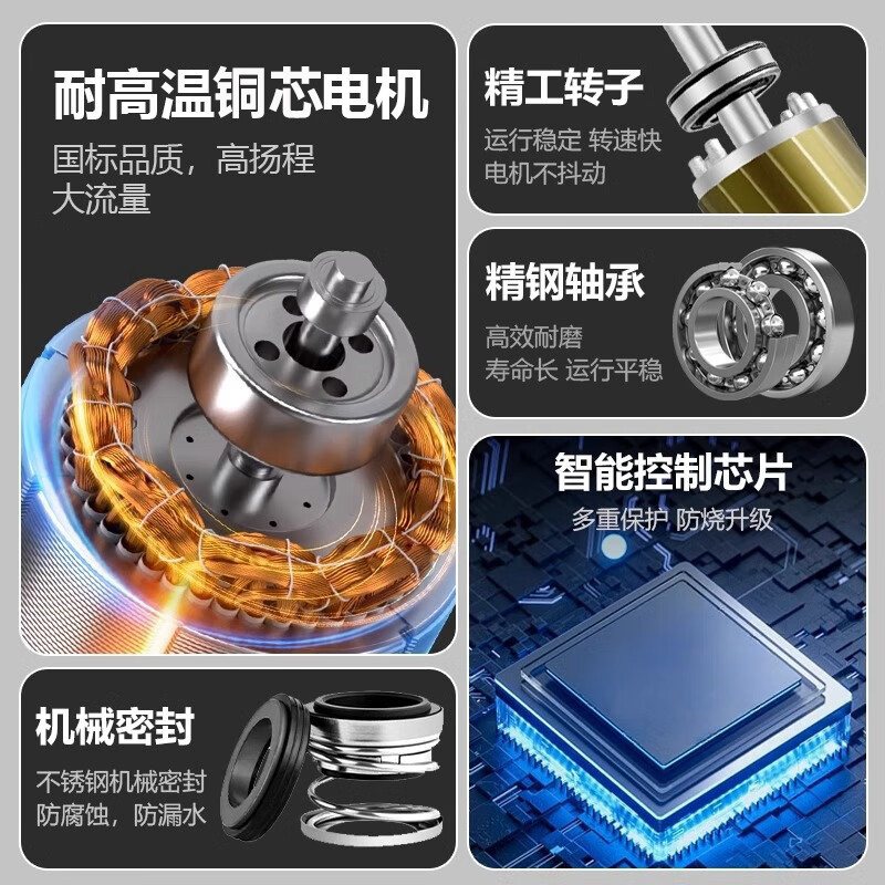 Winterret cutting sewage pump septic pump rural 220V household sewage pump with blade mud pump septic tank sewage pump 550 watt cutting pump 1 inch + 10 meters pipe