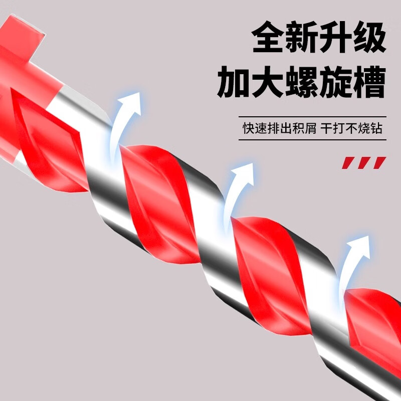 Delixi Electric four-edged sawtooth eccentric drill bit for drilling glass tiles dry drilling concrete stainless steel electric drill hole opener set new version 6+8+10+12mm 4 pieces