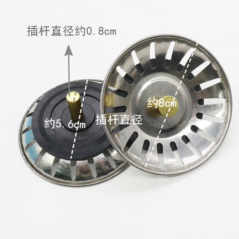 Ye Yu Kitchen Sink Net Household Stainless Steel Stainless Steel Dishwasher Net Vegetable Basin Filter Kitchen Anti-Clog 1 Unit The diameter of the sink must be greater than 8cm