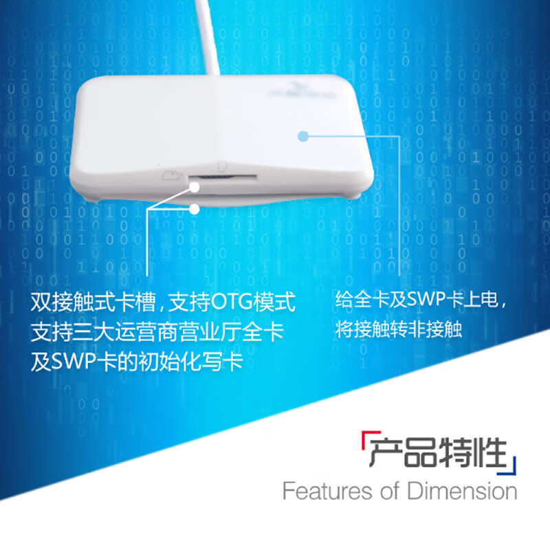 Tianyu China Mobile Business Hall 5G card writer Sim card reader Anhui Yunnan Jiangsu large and small card open writing card 4G Crystal Dream gm-720 (white) USB2.0