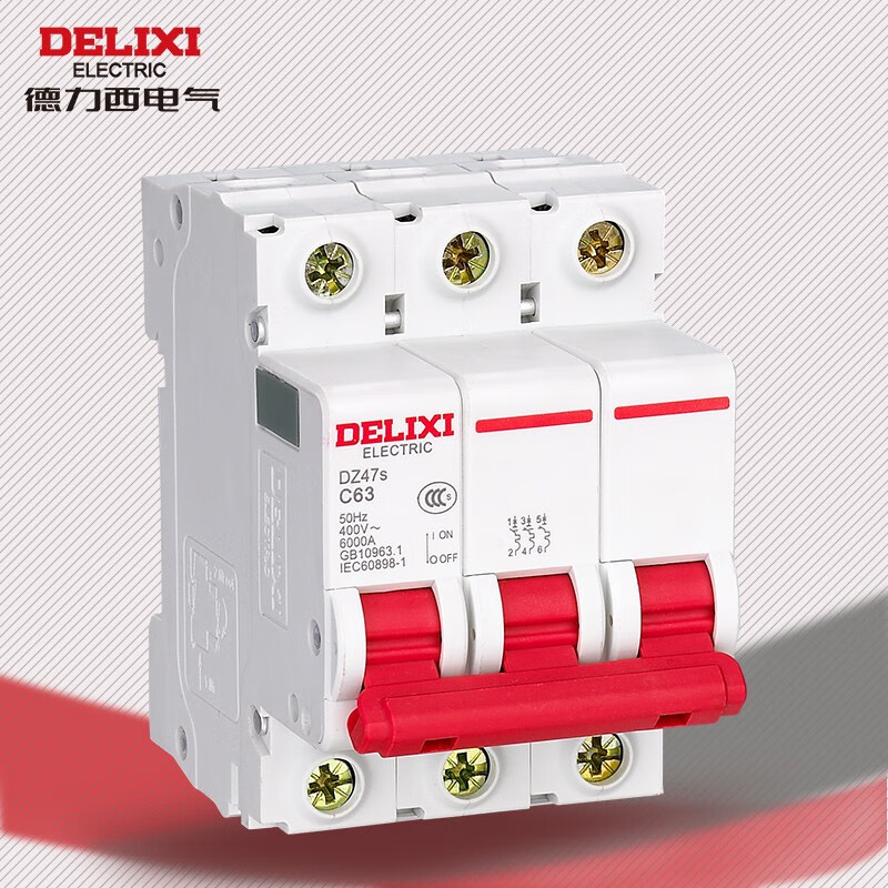 Delixi electrical air switch 3p household industrial 63a single-phase three-phase electric gate switch air circuit breaker DZ47S 63A