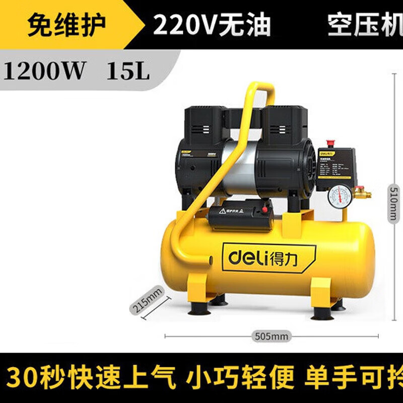 Deli air compressor oil-free small air pump high pressure air compressor woodworking paint air pump DL-WKY06-W