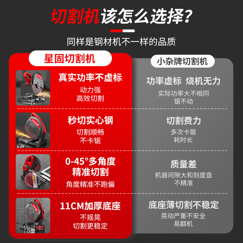 Xinggu profile cutting machine steel machine metal woodworking electric saw 355 type desktop saw firewood electric cutting saw all-in-one package丨Jingdong Logistics丨three-year warranty