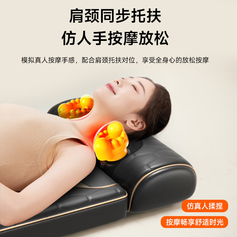 AUX home full body massage cushion recliner chair shoulder and cervical spine massager waist and back electric kneading mattress fully automatic multi-functional massager practical birthday gift for father and mother Supreme version - gray neck, shoulder, waist, legs and feet full kneading + vibration moxibustion hot compress