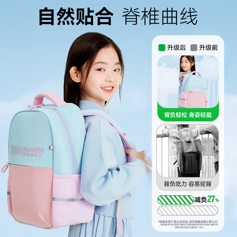 Morning Light (M&G) ultra-light spine-protecting elementary school schoolbag large-capacity load-reducing spine-protecting shoulder travel backpack for grades 3-6 retro green