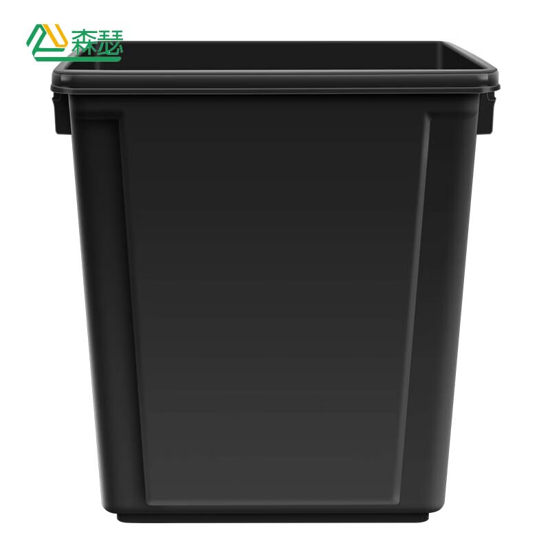 Senser large large capacity trash can with lid commercial property hotel community school office building universal trash can black without lid (little man mark) 10 liters